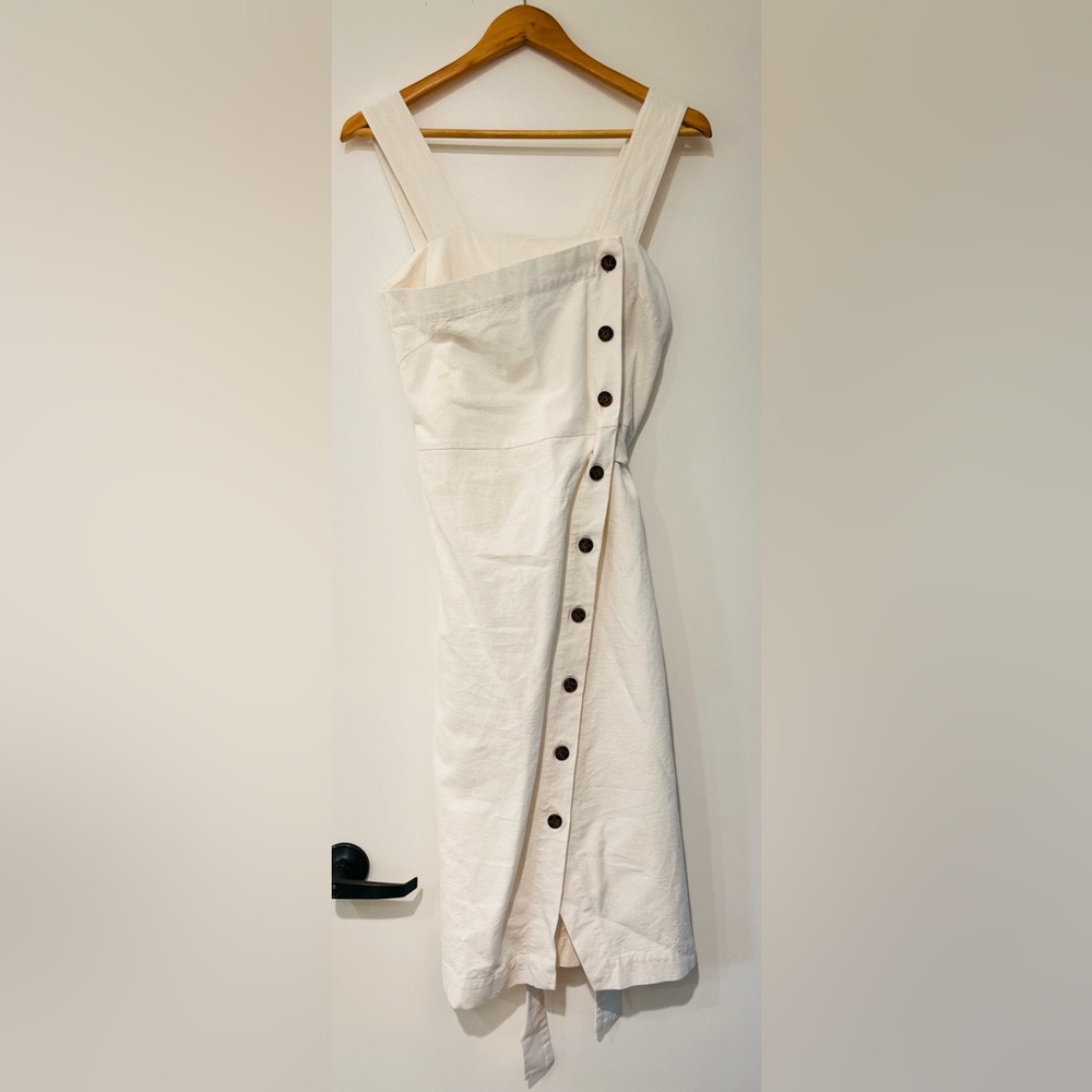 Shades of Grey by Micah Cohen Cream Button-Down Linen Dress BNWT